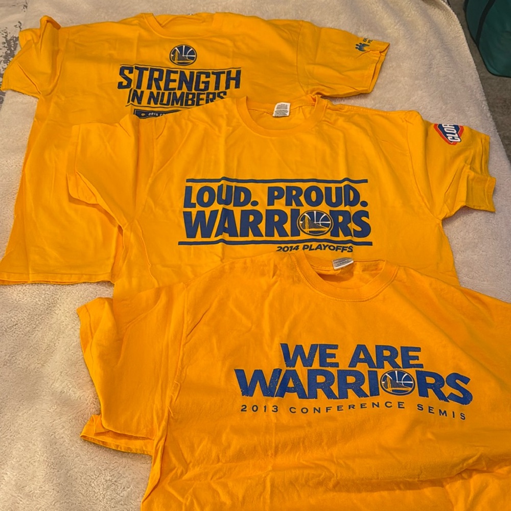 Golden State Warriors 2013-2015 Playoff T-Shirts Lot Bundle Men’s XL